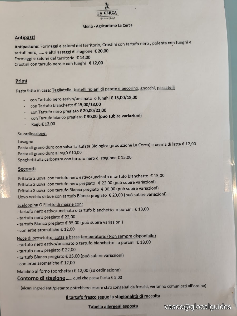 Menu Agriturismo La Cerca Azienda Agricola-1