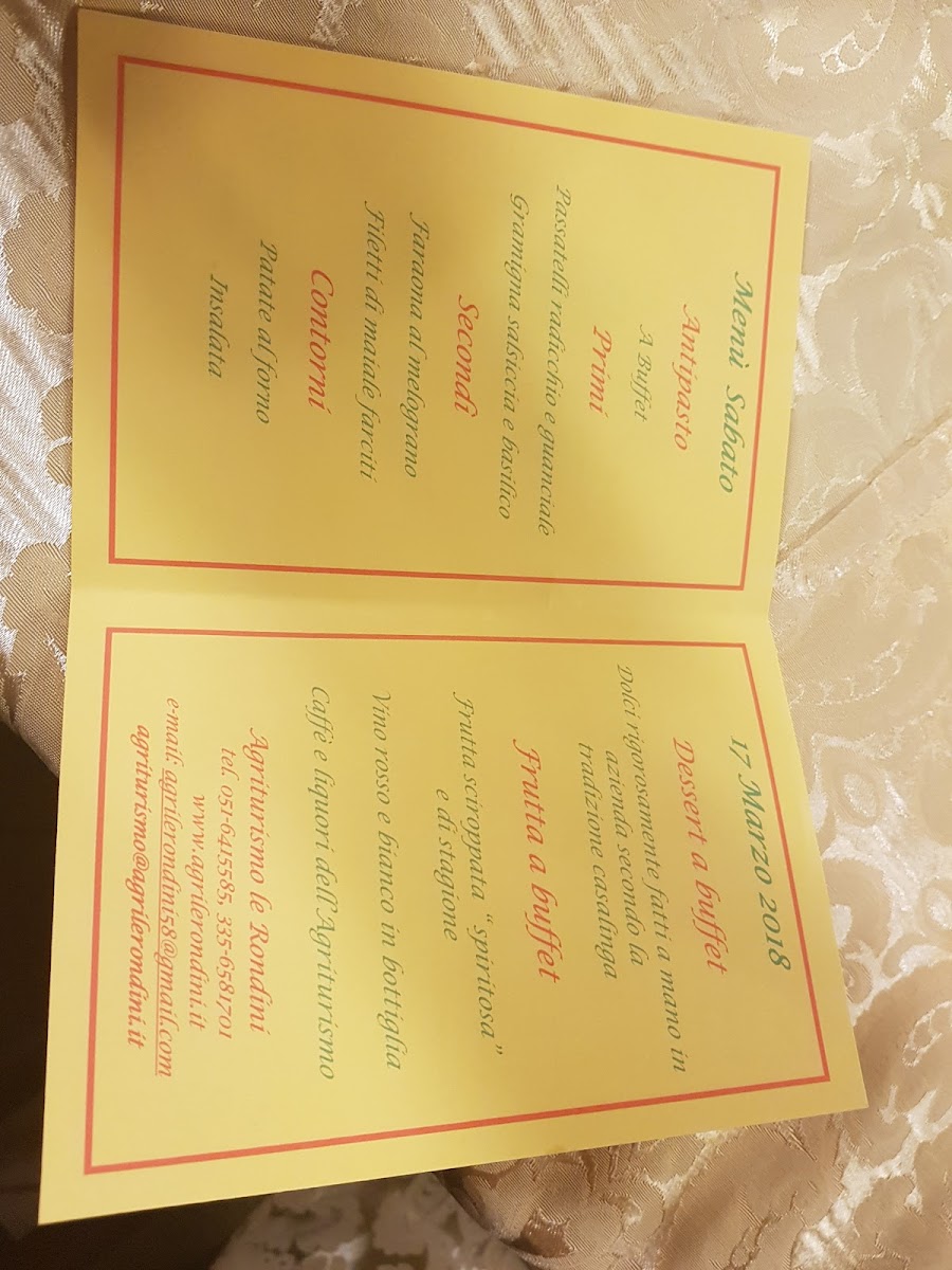 Menu Agriturismo Le Rondini-8