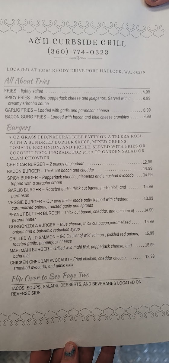 Menu A&h Curbside Grill-7