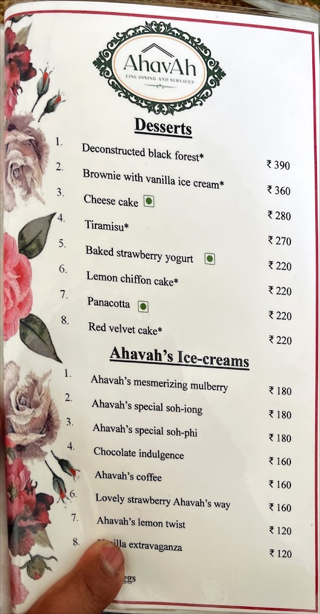 Menu Ahavah Shillong-10