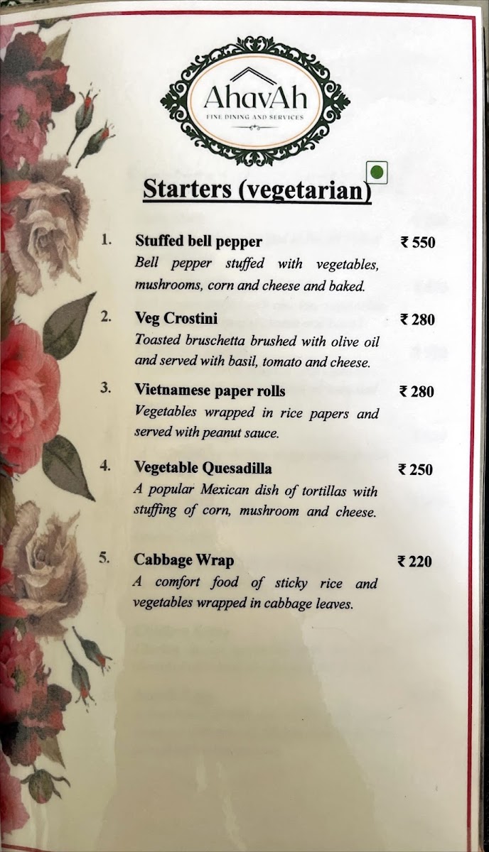 Menu Ahavah Shillong-5