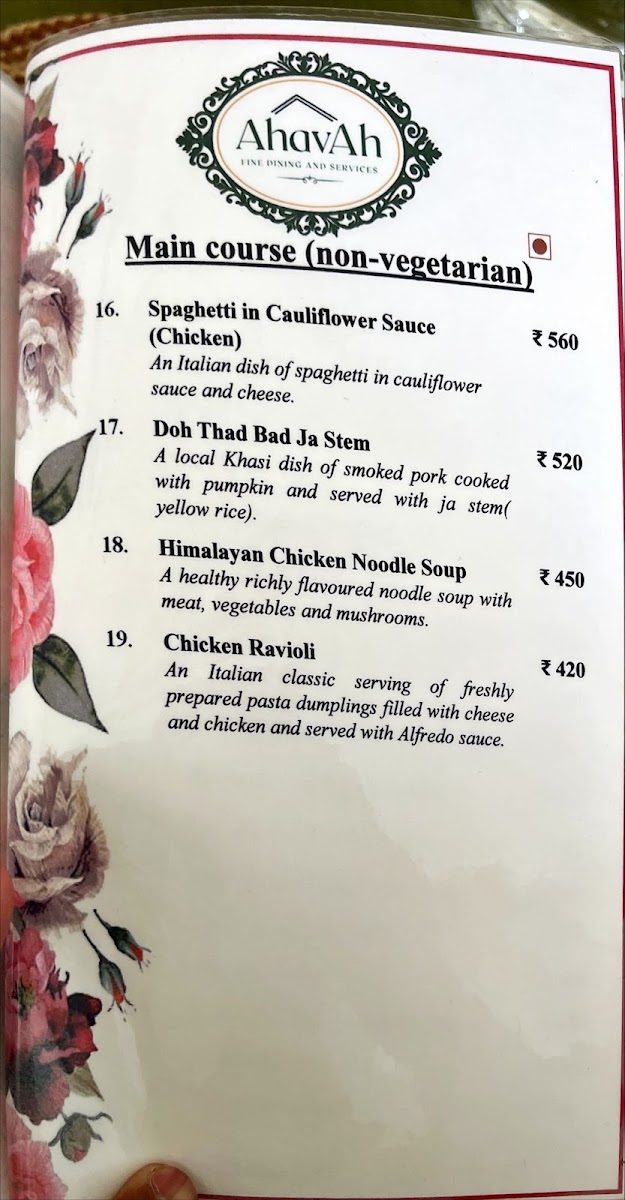 Menu Ahavah Shillong-6