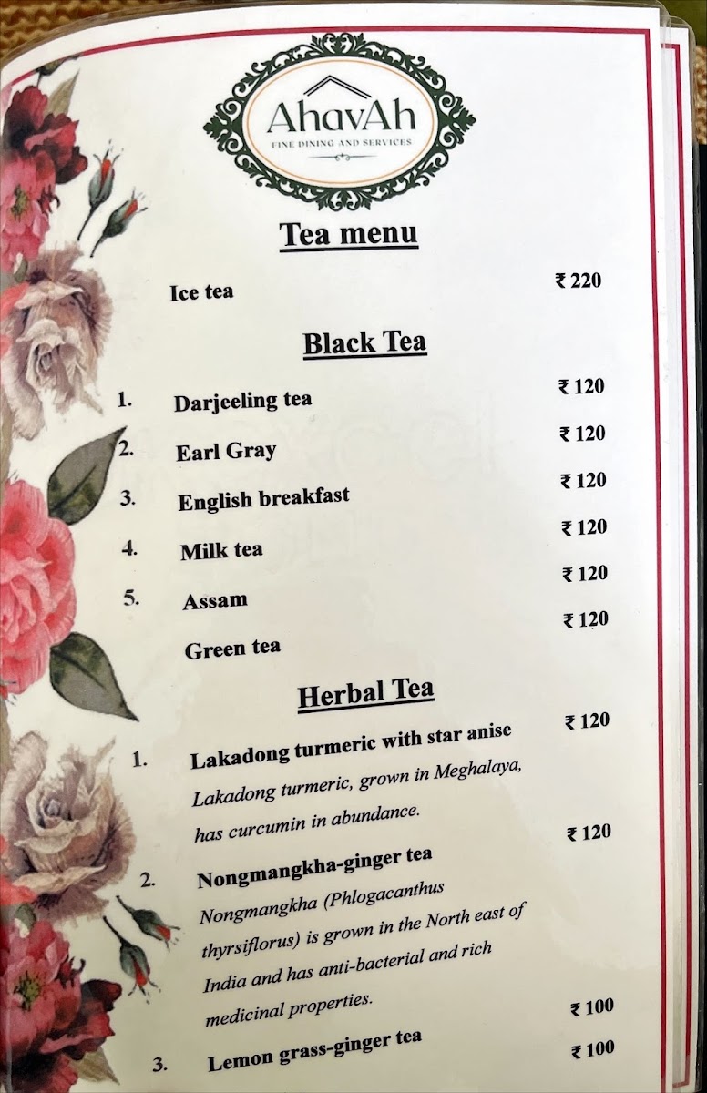 Menu Ahavah Shillong-8