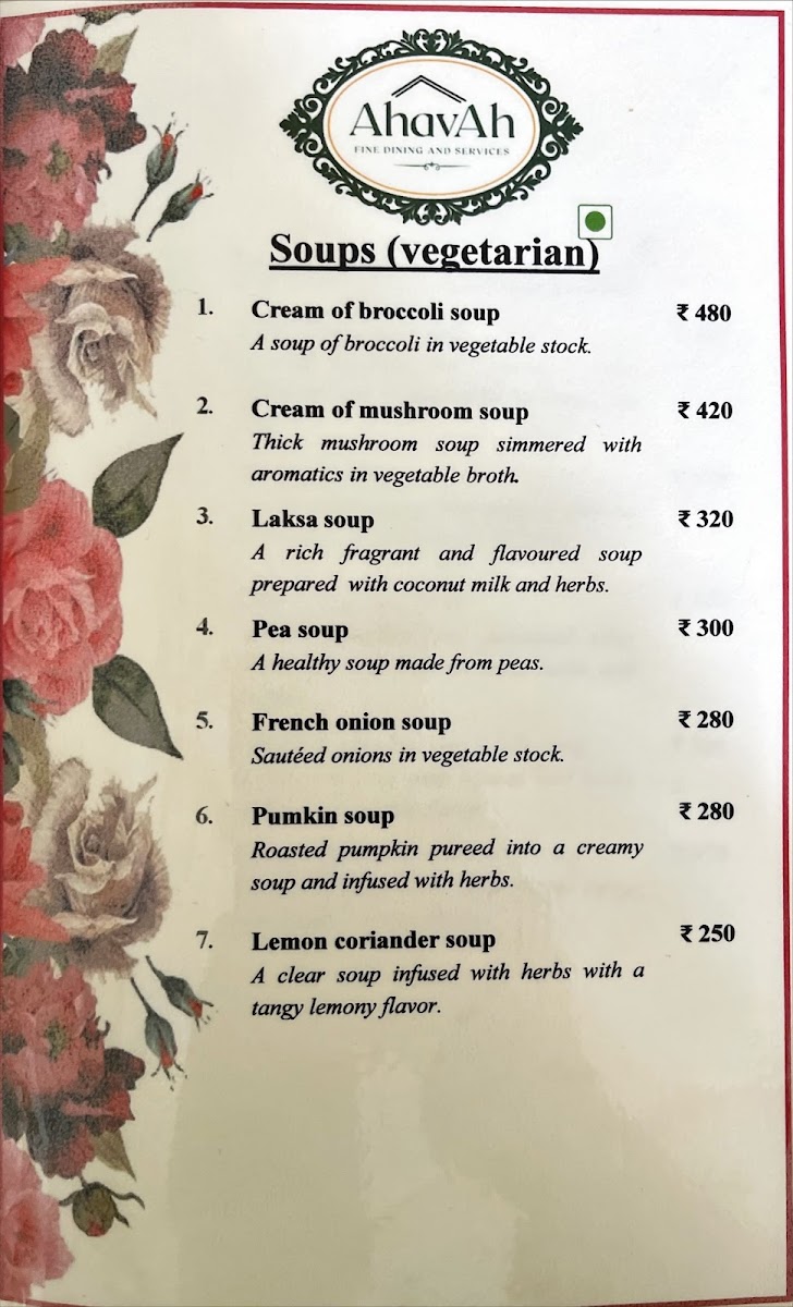 Menu Ahavah Shillong-9