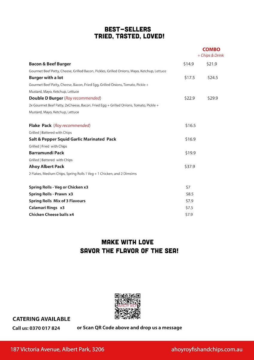 Menu Ahoy Roy Fish And Chips-8