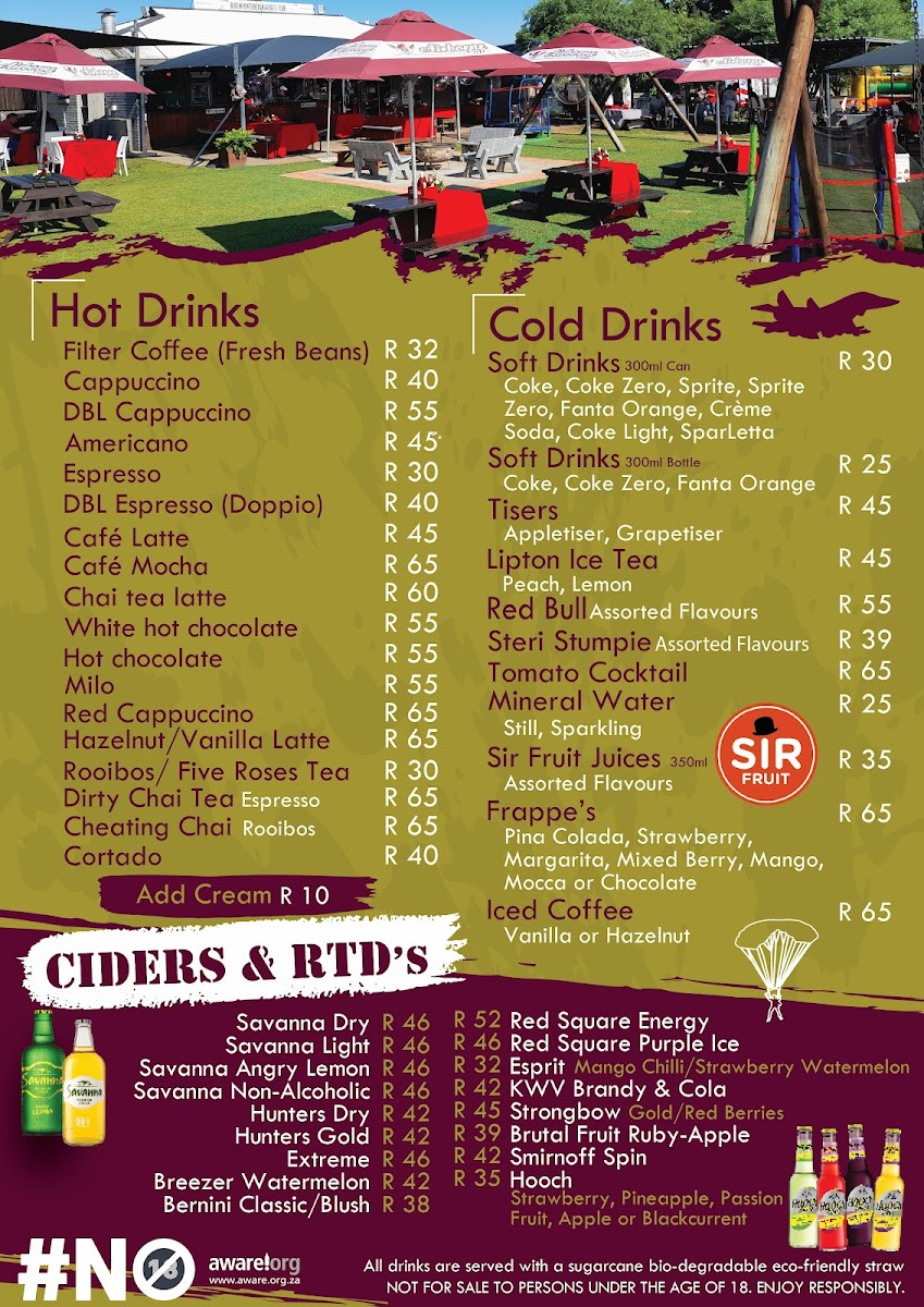 Menu Airborne Cafe Fatp-9