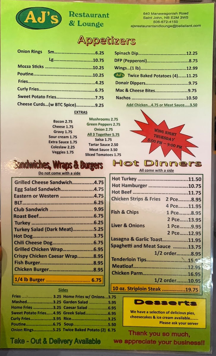Menu Aj's Lounge & Restaurant-6