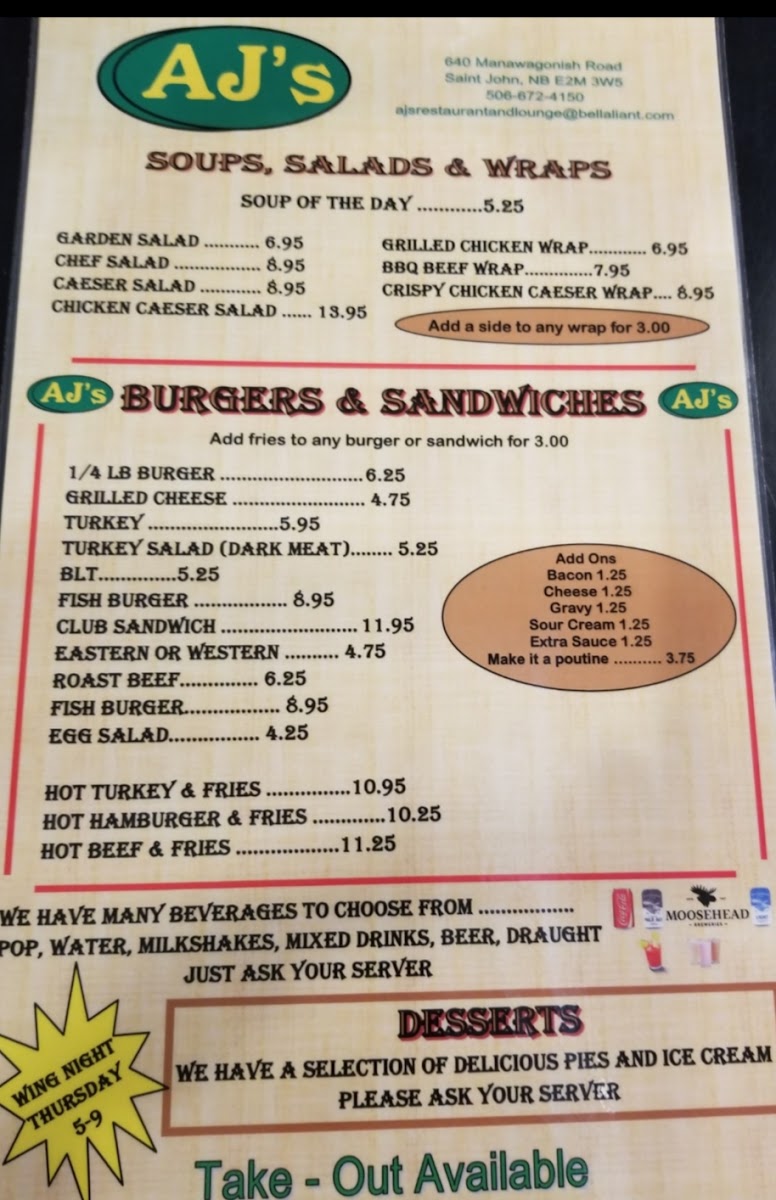 Menu Aj's Lounge & Restaurant-9