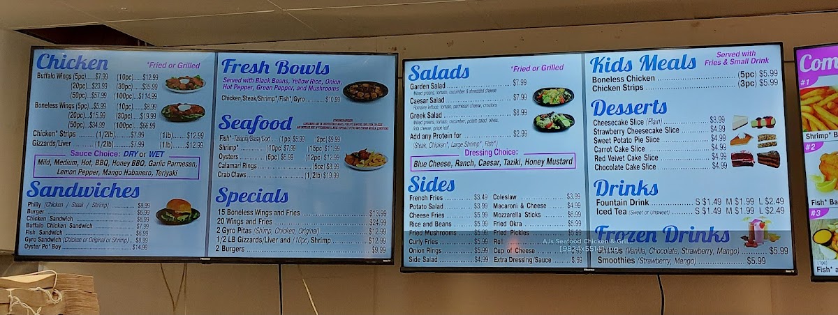 Menu Aj's Seafood Chicken & Grill-7