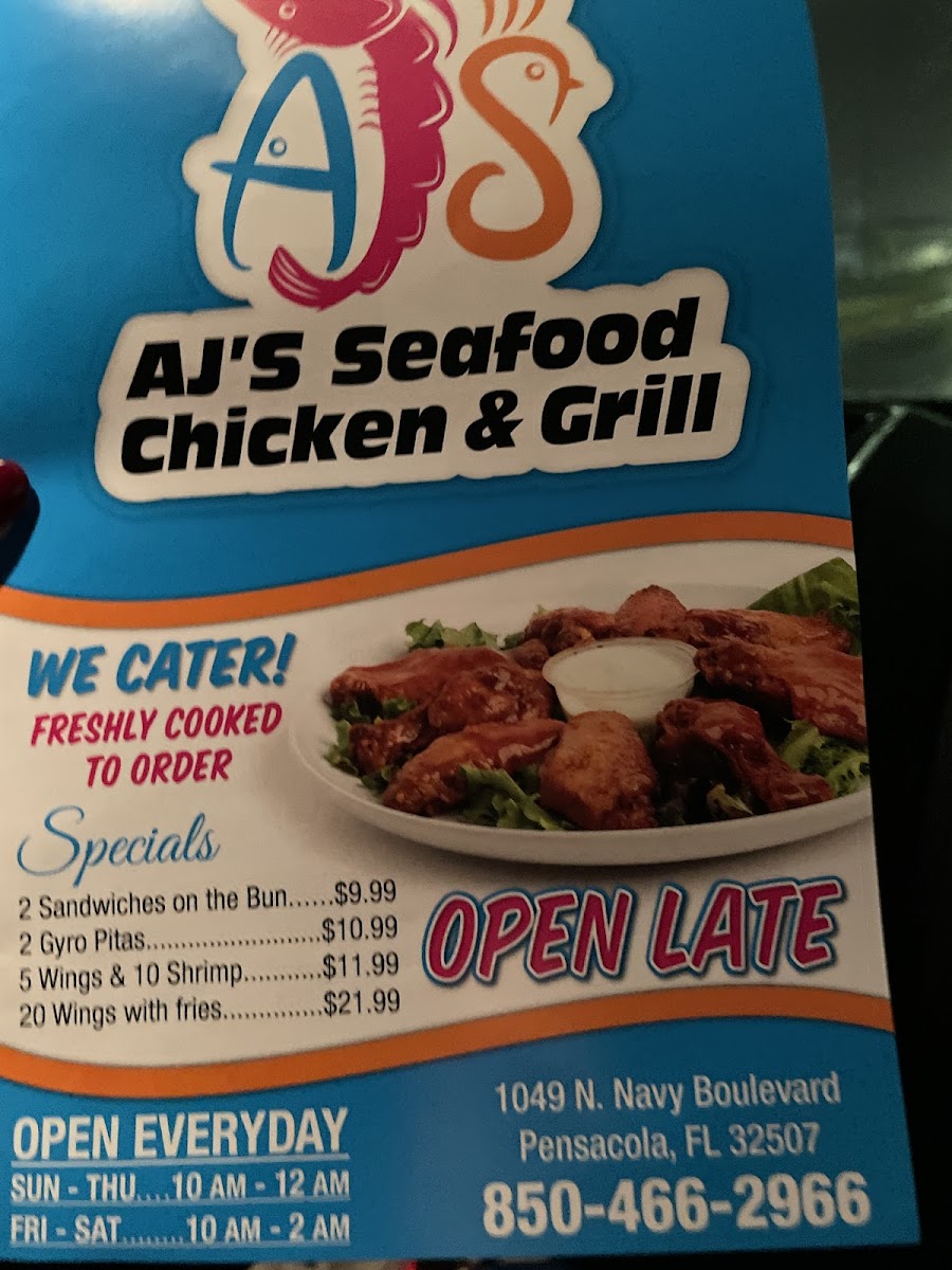 Menu Aj's Seafood Chicken & Grill-9