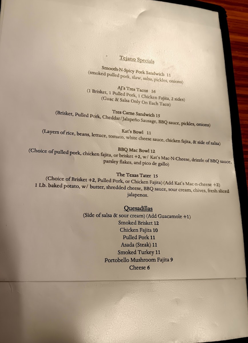 Menu Aj’S Tex-Mex & Bbq-7