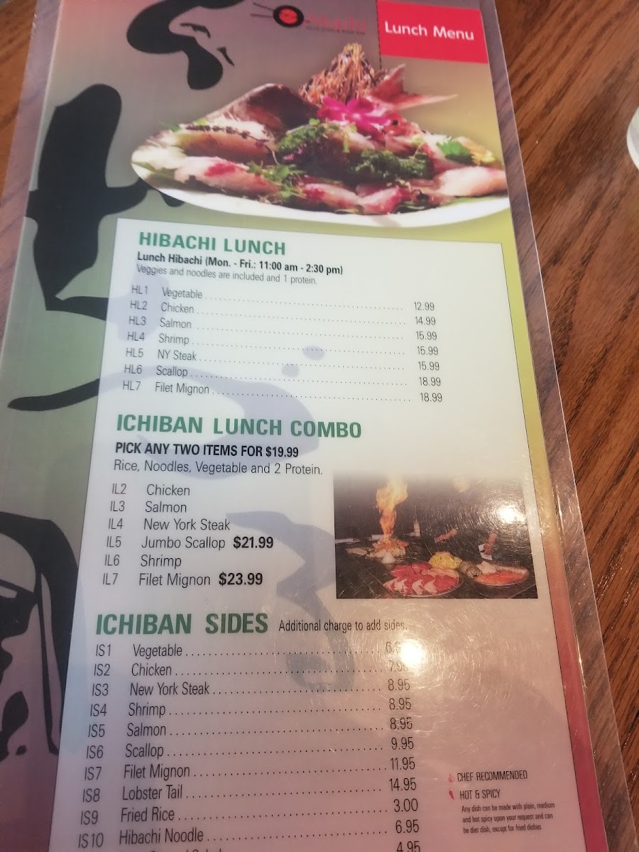 Menu Akashi-8