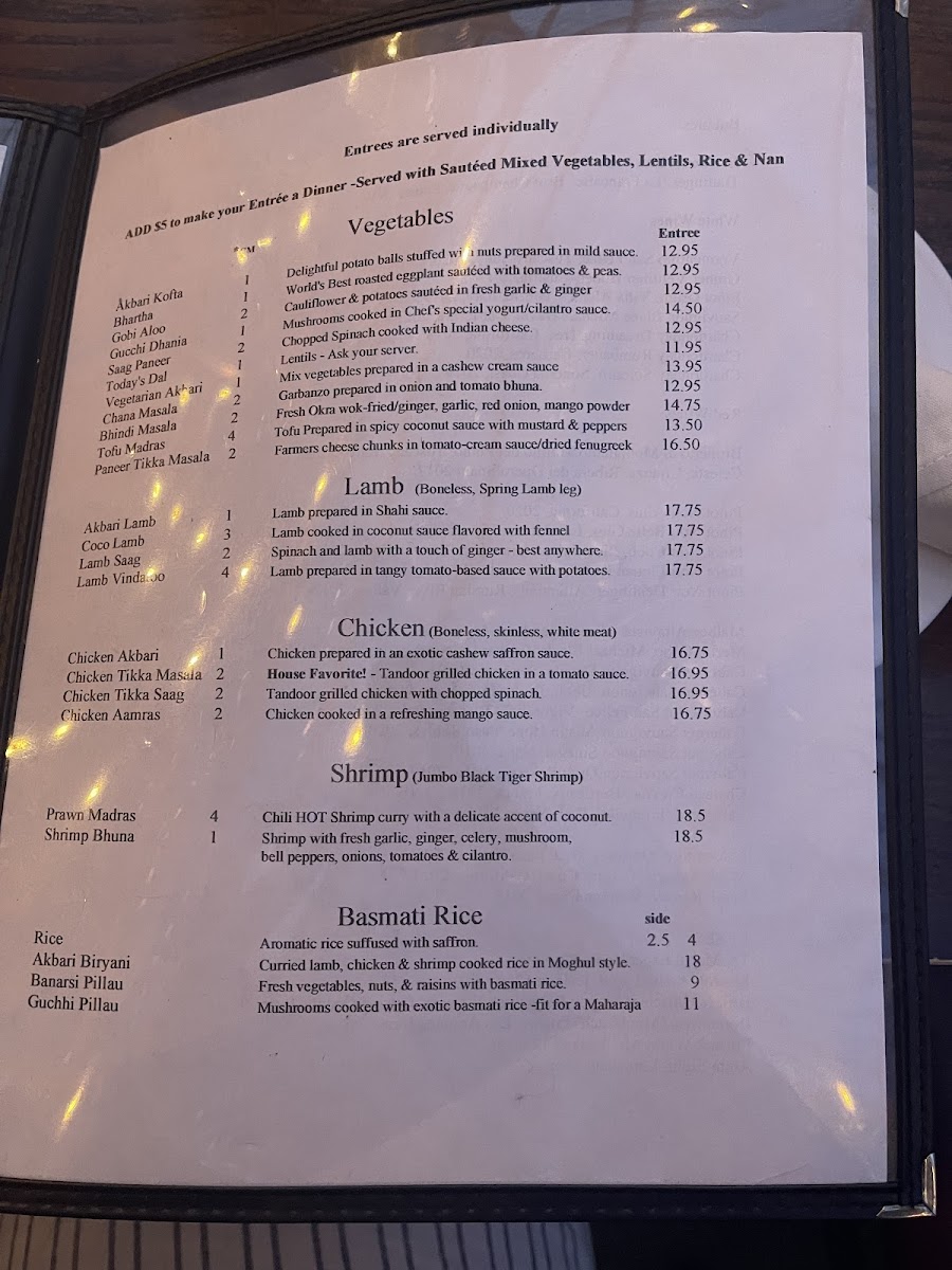 Menu Akbar Cuisine Of India-2