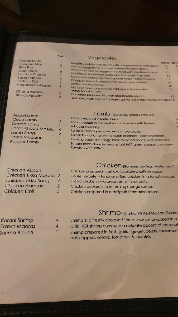 Menu Akbar Cuisine Of India-7
