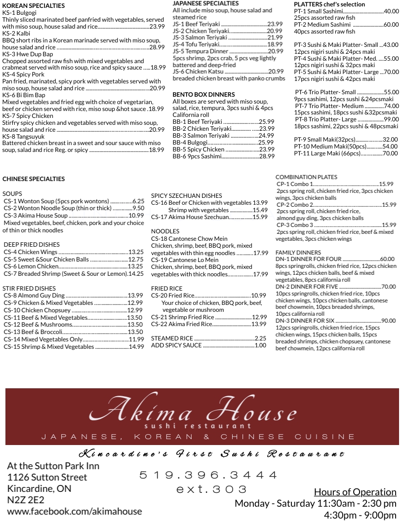 Menu Akima House-1