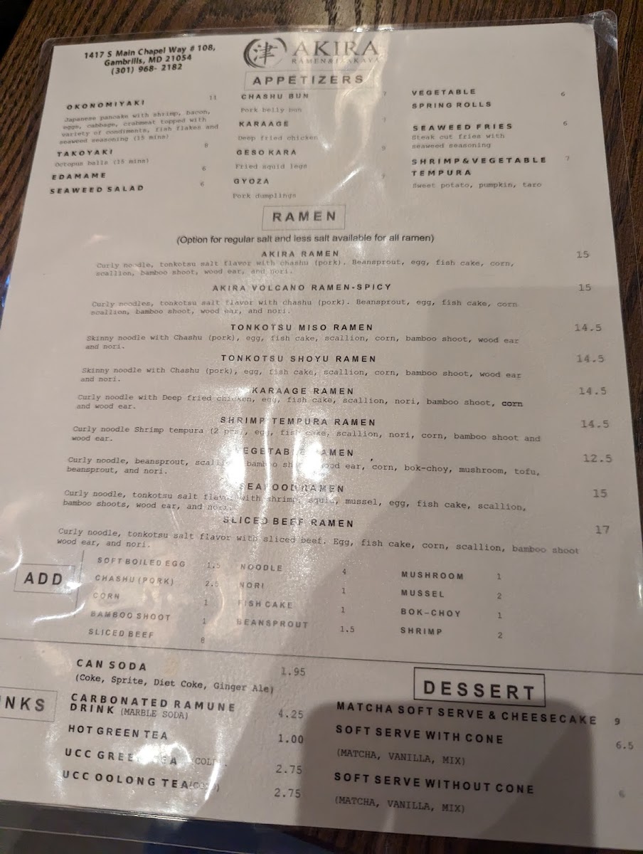 Menu Akira Ramen And Izakaya-4