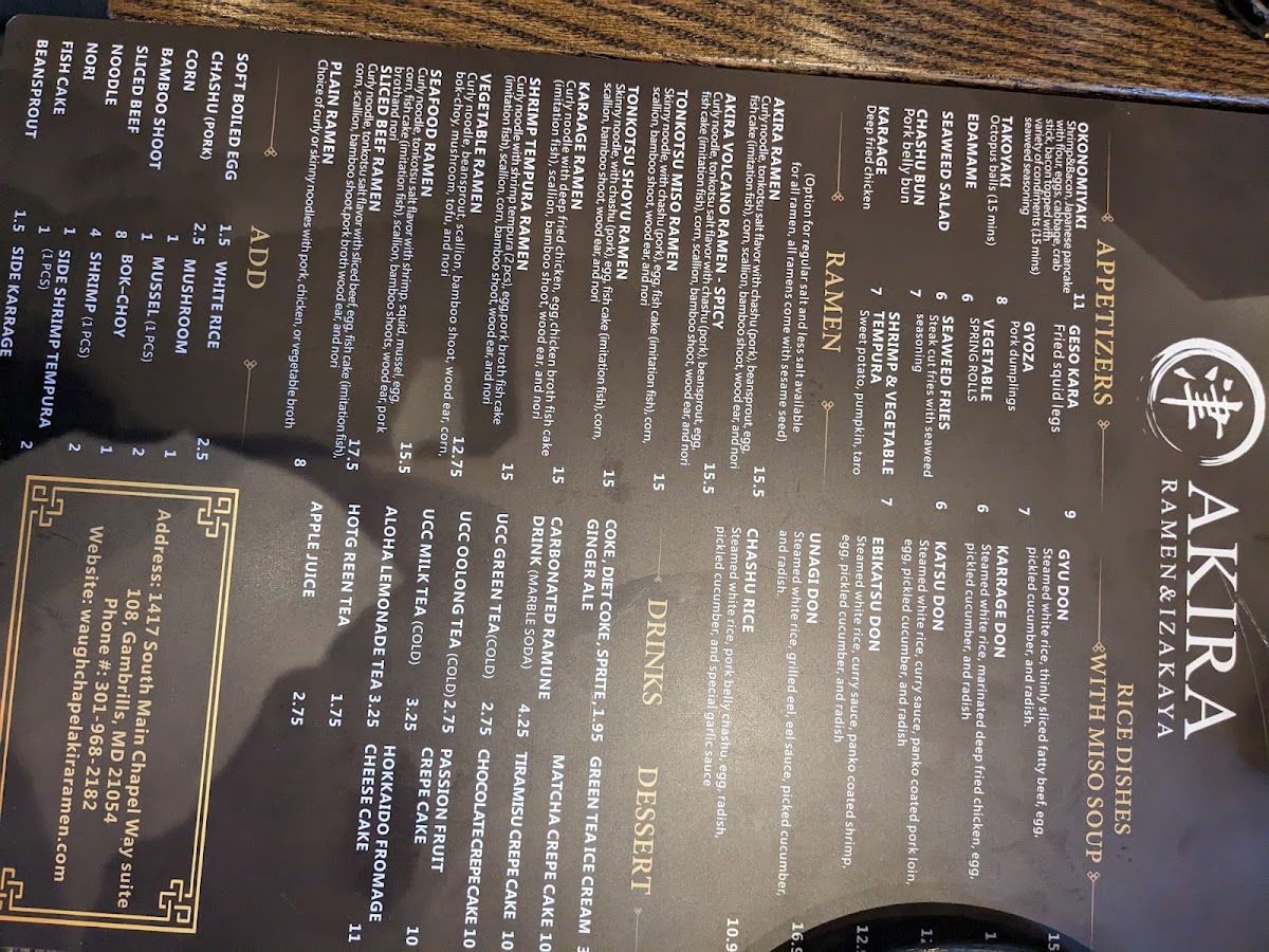 Menu Akira Ramen And Izakaya-8