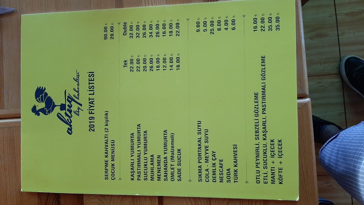 Menu Aktuğ Köy Kahvaltısı-En Iyi Kahvaltı Restoran-4