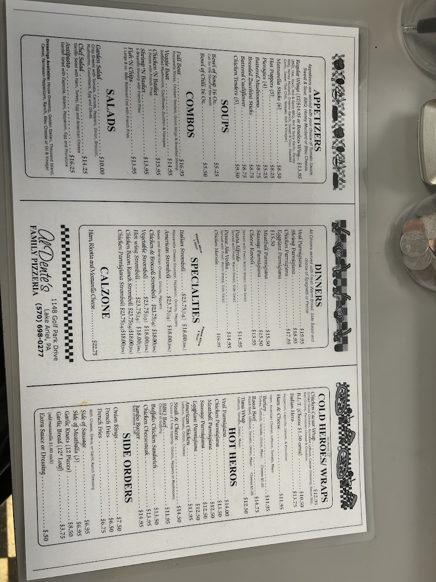 Menu Al Dentes Pizzeria And Creamery - Golf Park Drive Lake Ariel-2