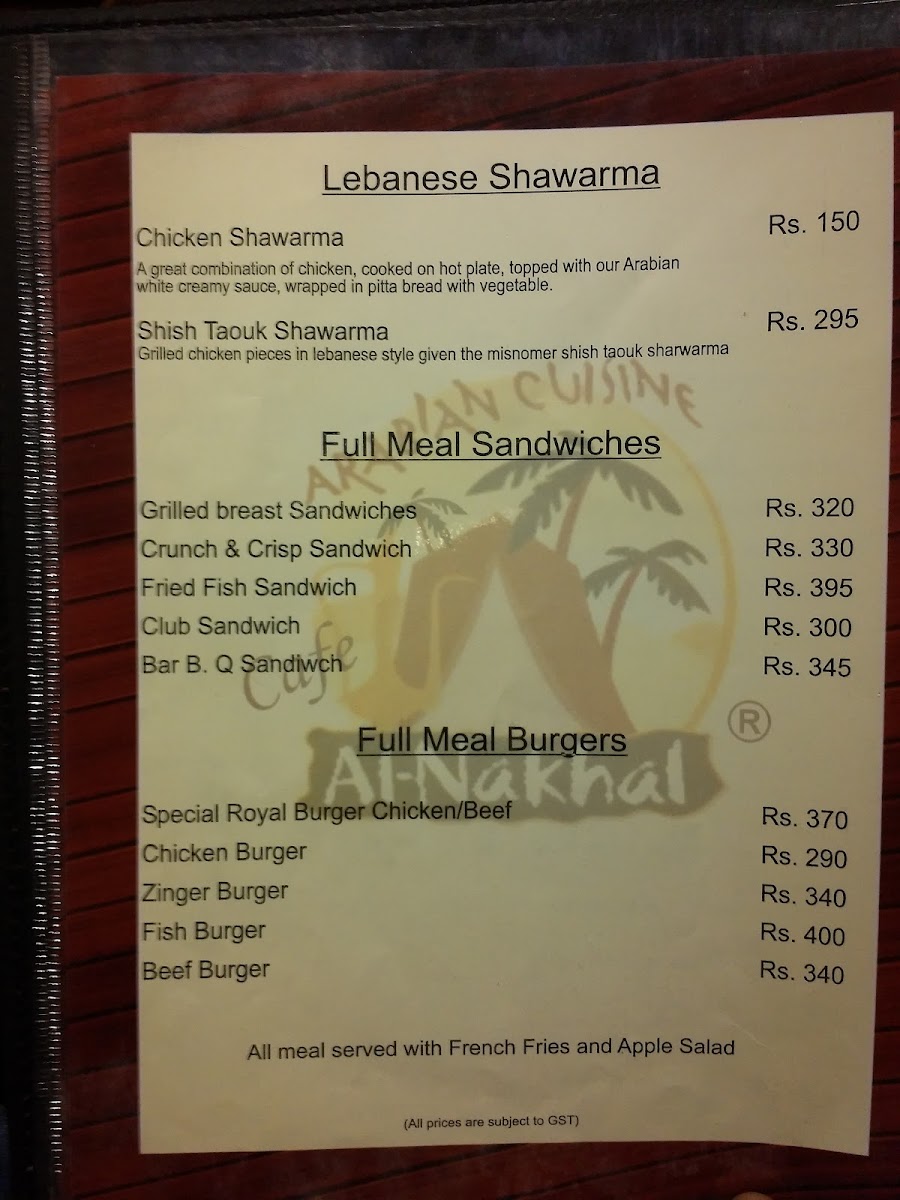 Menu Al-Nakhal Restaurant-7