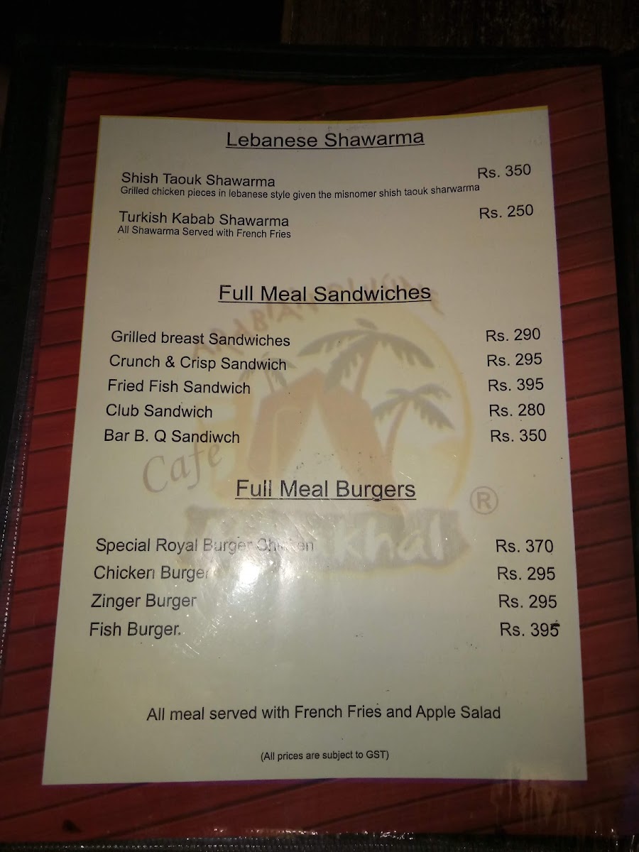 Menu Al-Nakhal Restaurant-8