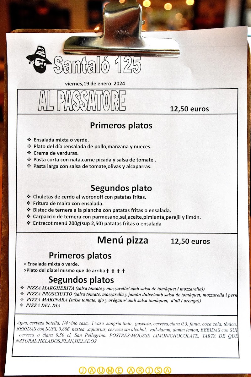 Menu Al Passatore | Santaló-5