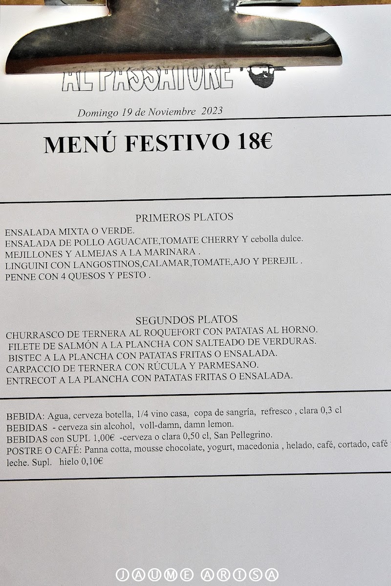 Menu Al Passatore | Santaló-8