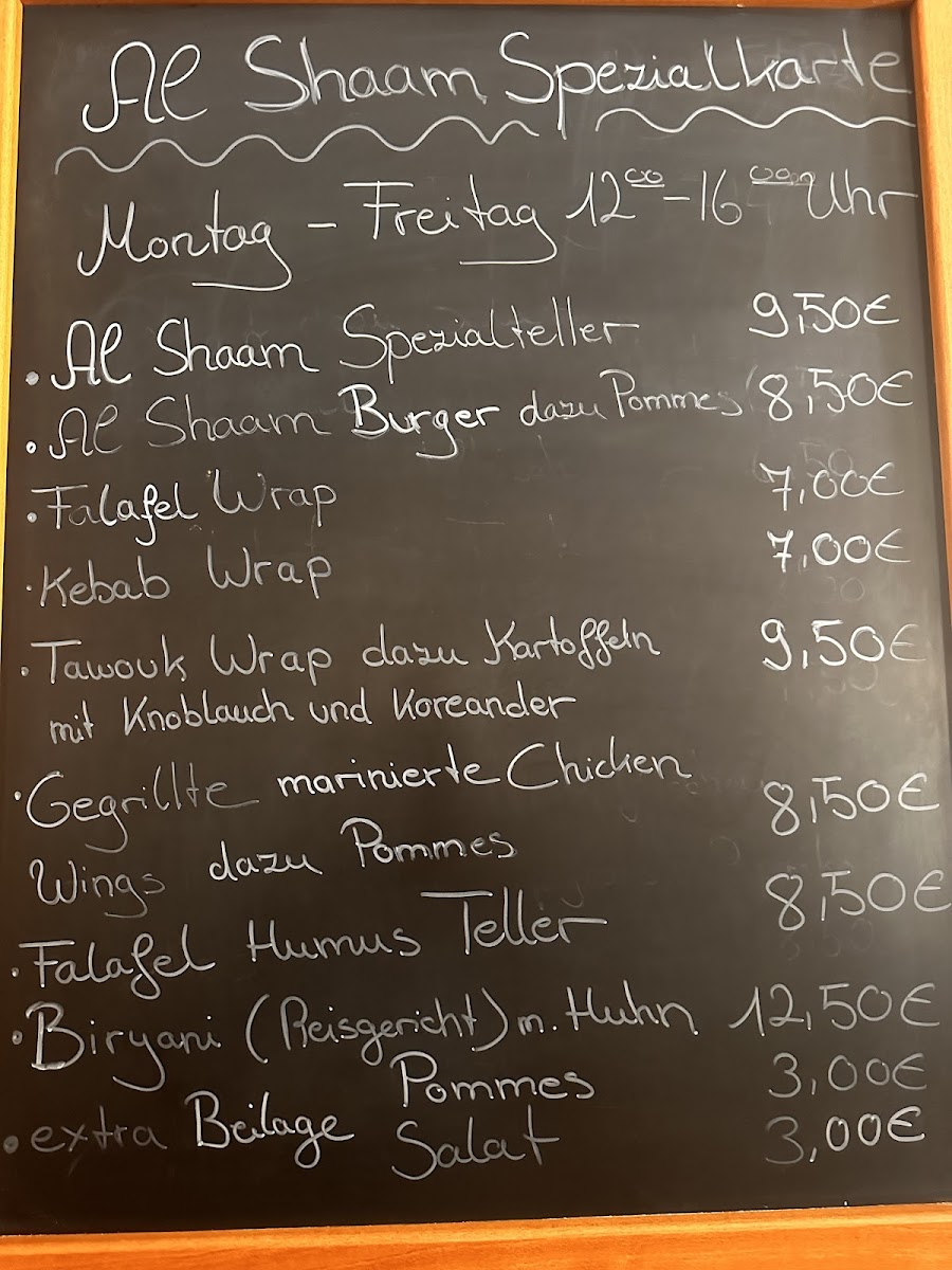 Menu Al Shaam-1