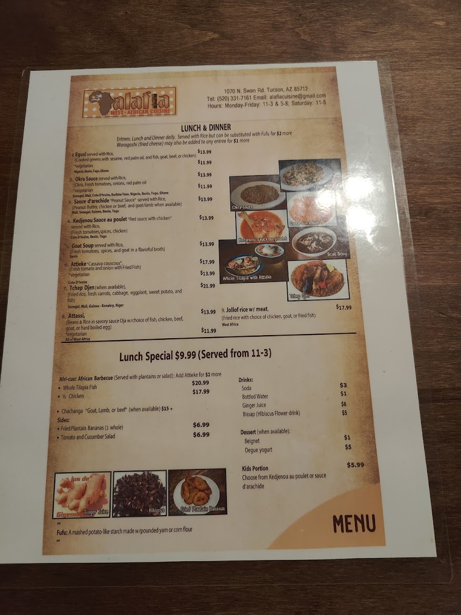 Menu Alafia West African Cuisine Beninese Restaurant-1