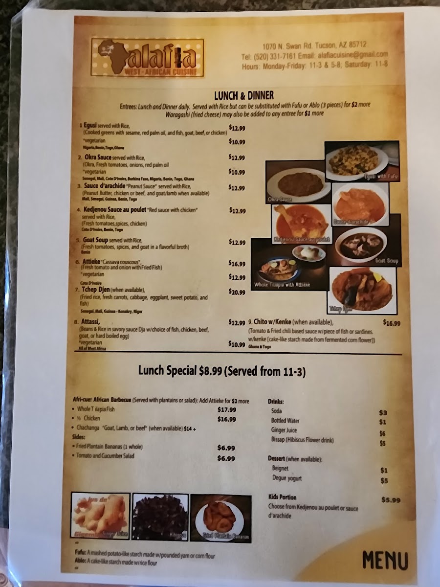 Menu Alafia West African Cuisine Beninese Restaurant-2