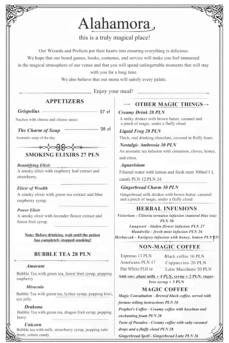 Menu Alahamora Magiczna Kawiarnia-3