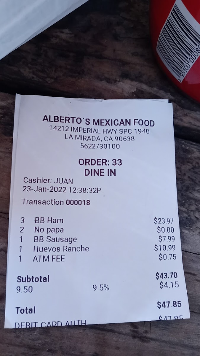 Menu Alberto's Mexican Food-8