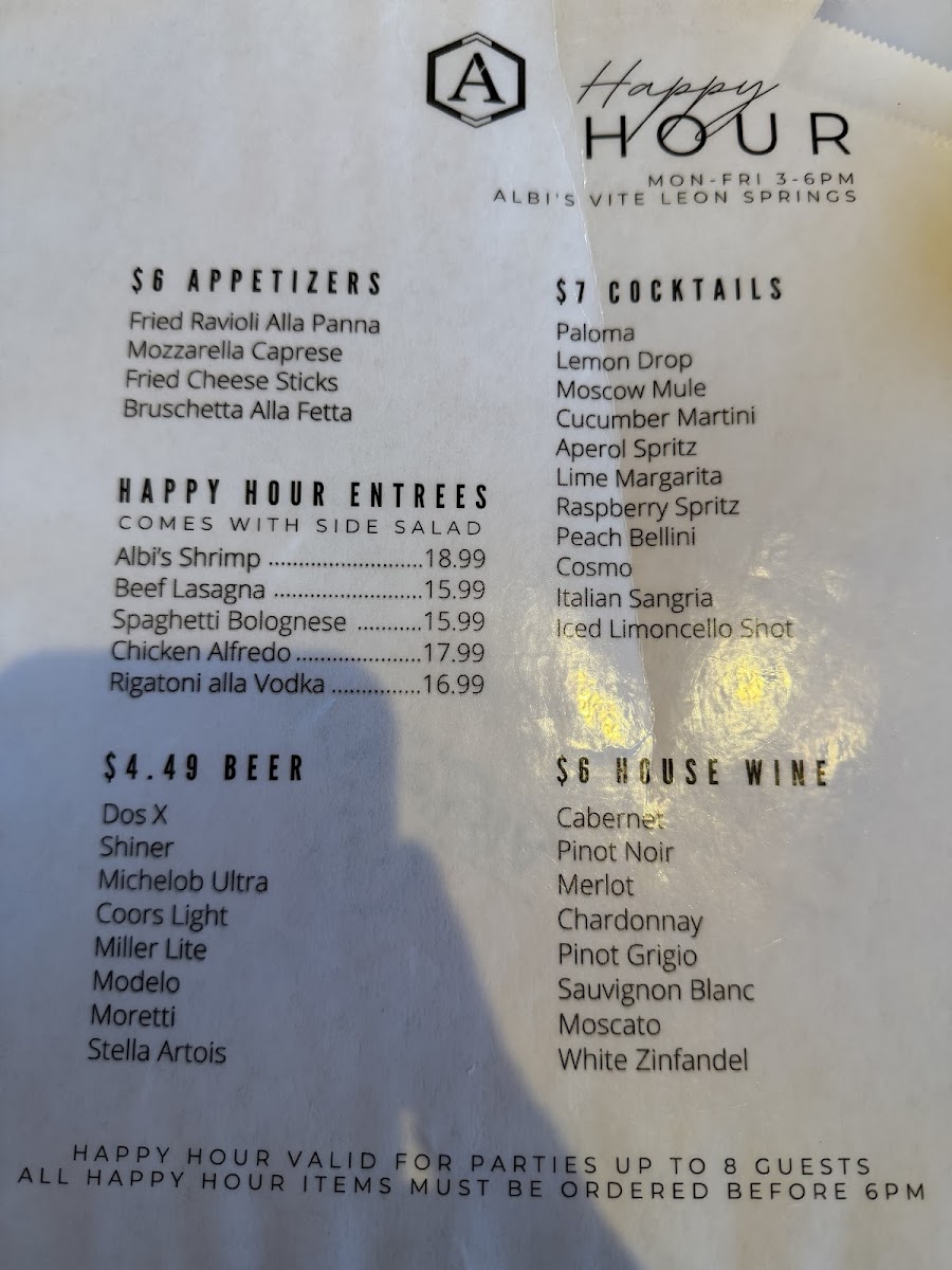 Menu Albi's Vite Italian Kitchen-8