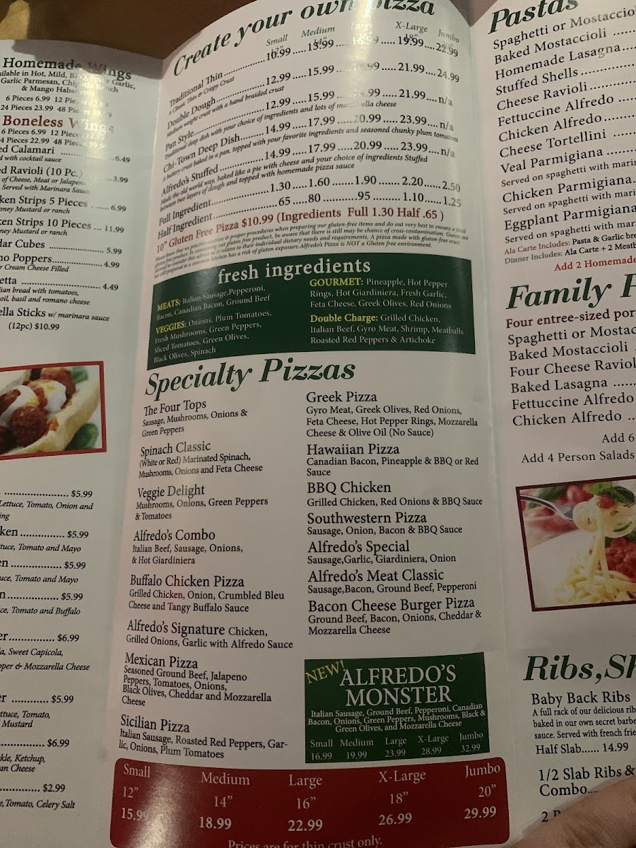 Menu Alfredo's Pizza & Pasta-3
