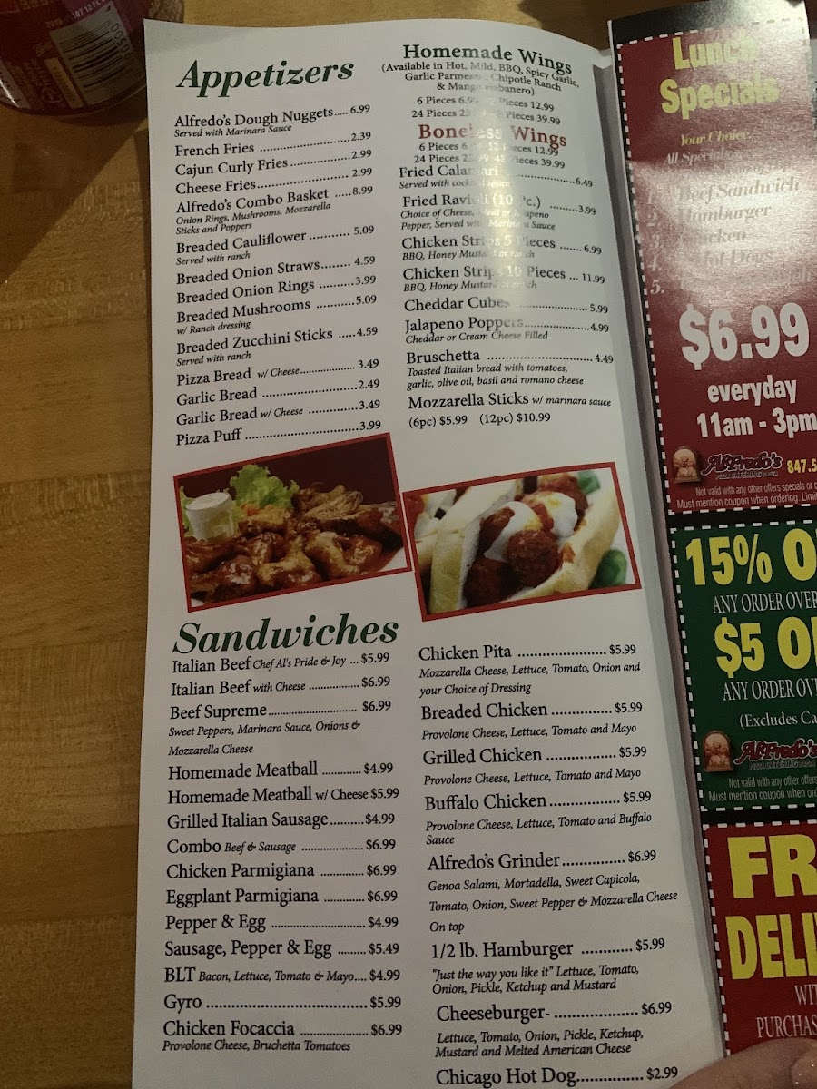 Menu Alfredo's Pizza & Pasta-4