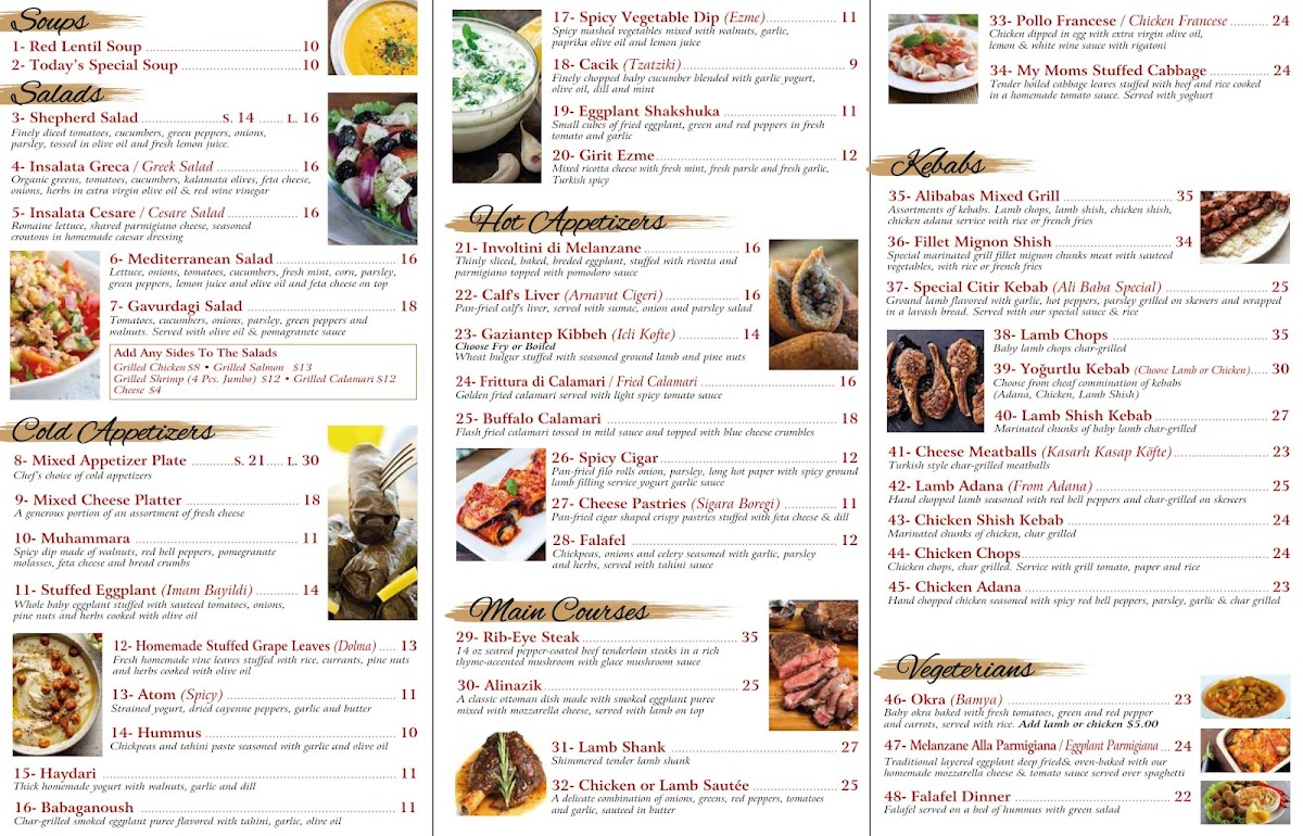 Menu Ali Baba Mediterranean & Turkish Cuisine-1