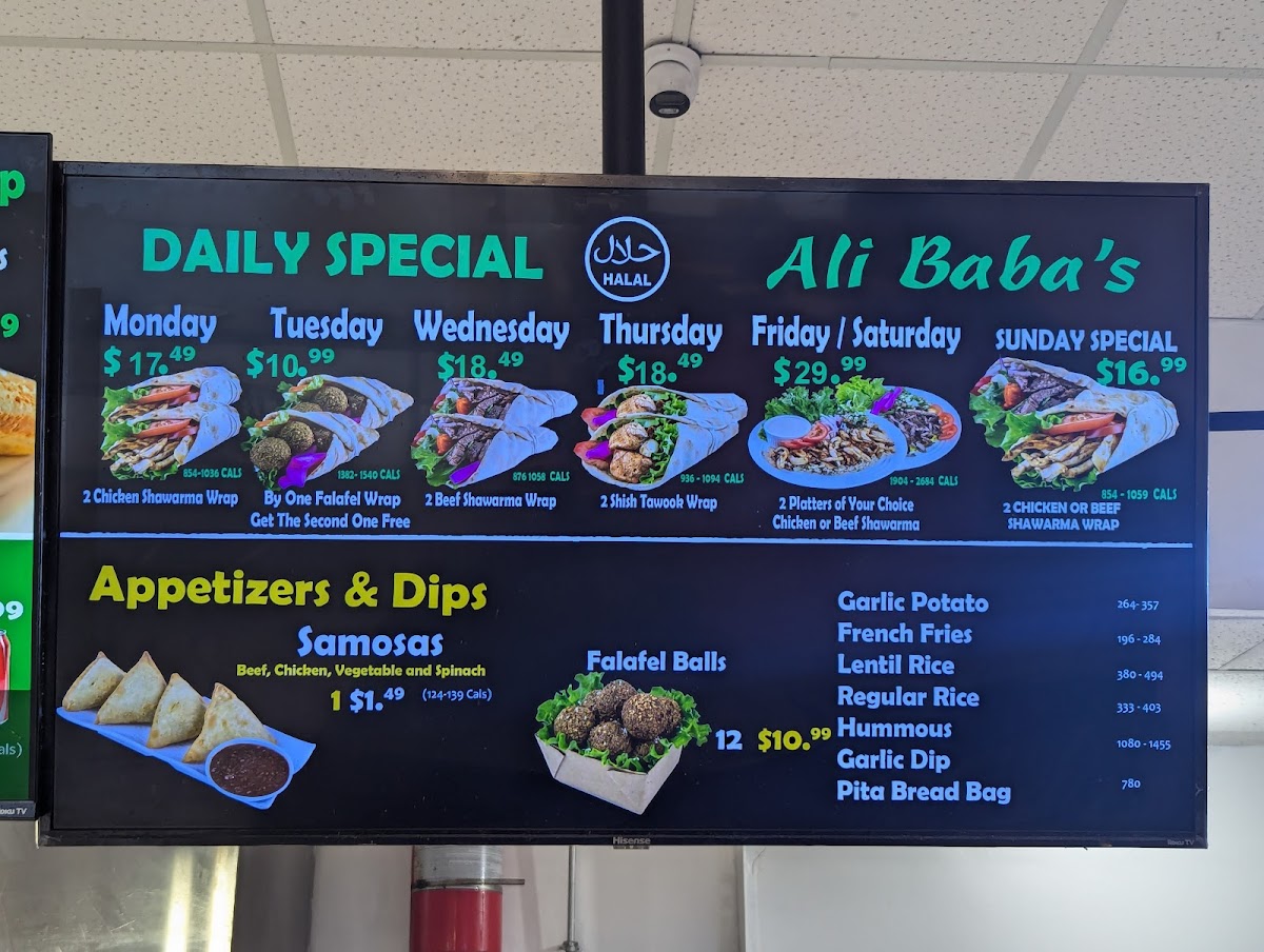 Menu Ali Baba’S Middle Eastern Cuisine - 73 Queen St E-2