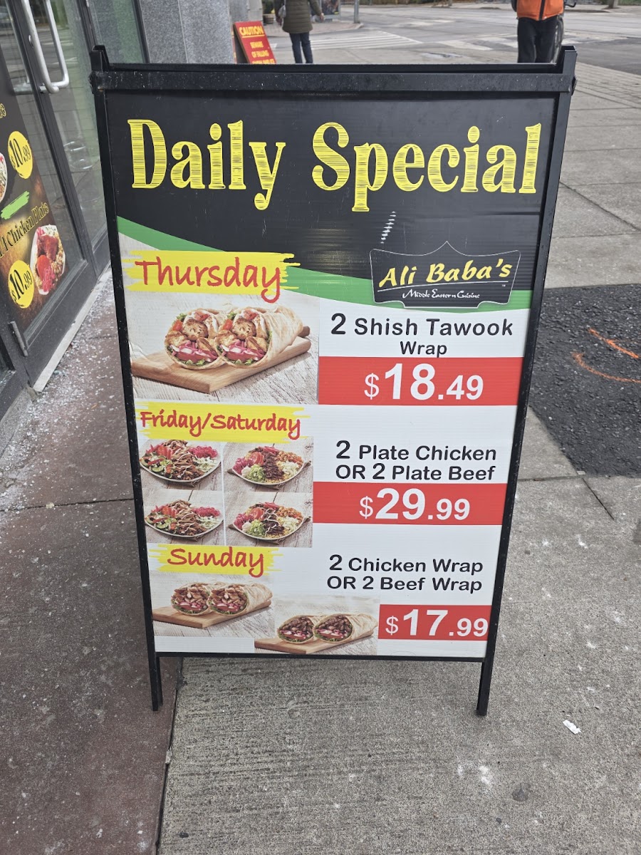 Menu Ali Baba's Middle Eastern Shawarma - 901 King St.-1