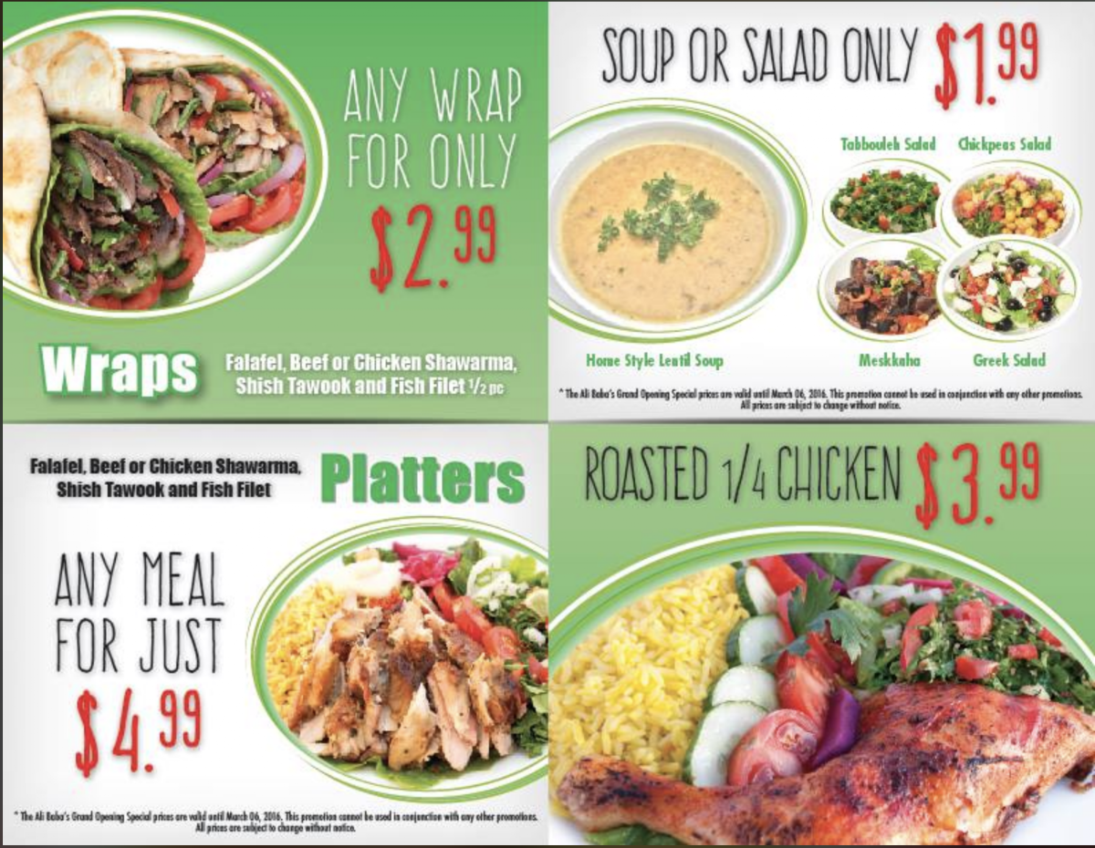 Menu Ali Baba's Middle Eastern Shawarma - 901 King St.-2