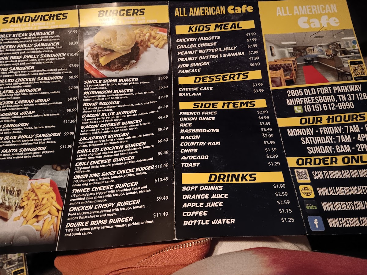 Menu All American Cafe-1