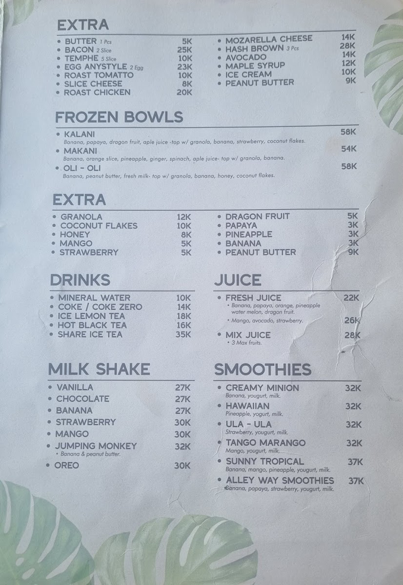 Menu Alleyway Shack-3