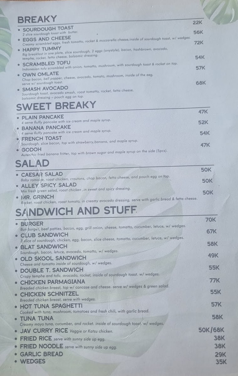 Menu Alleyway Shack-5
