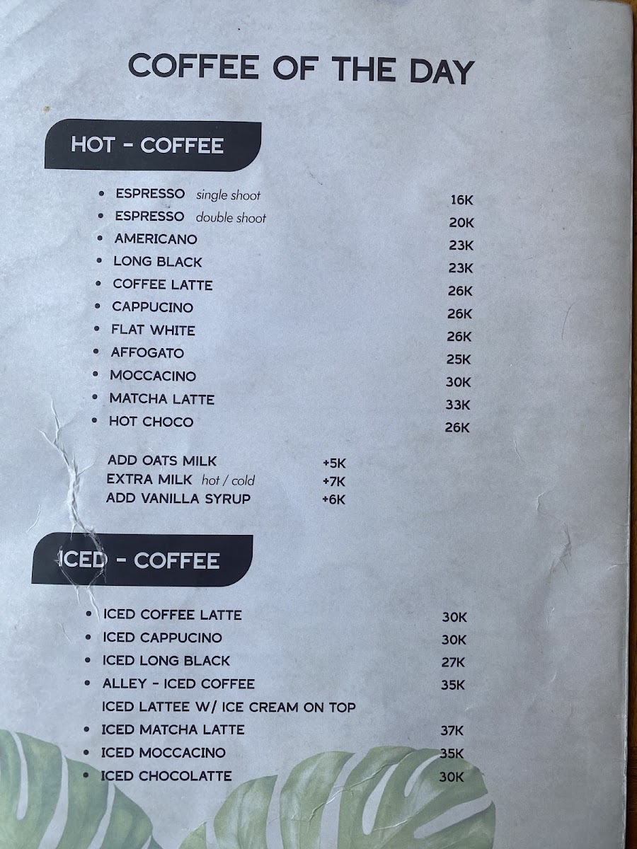 Menu Alleyway Shack-7