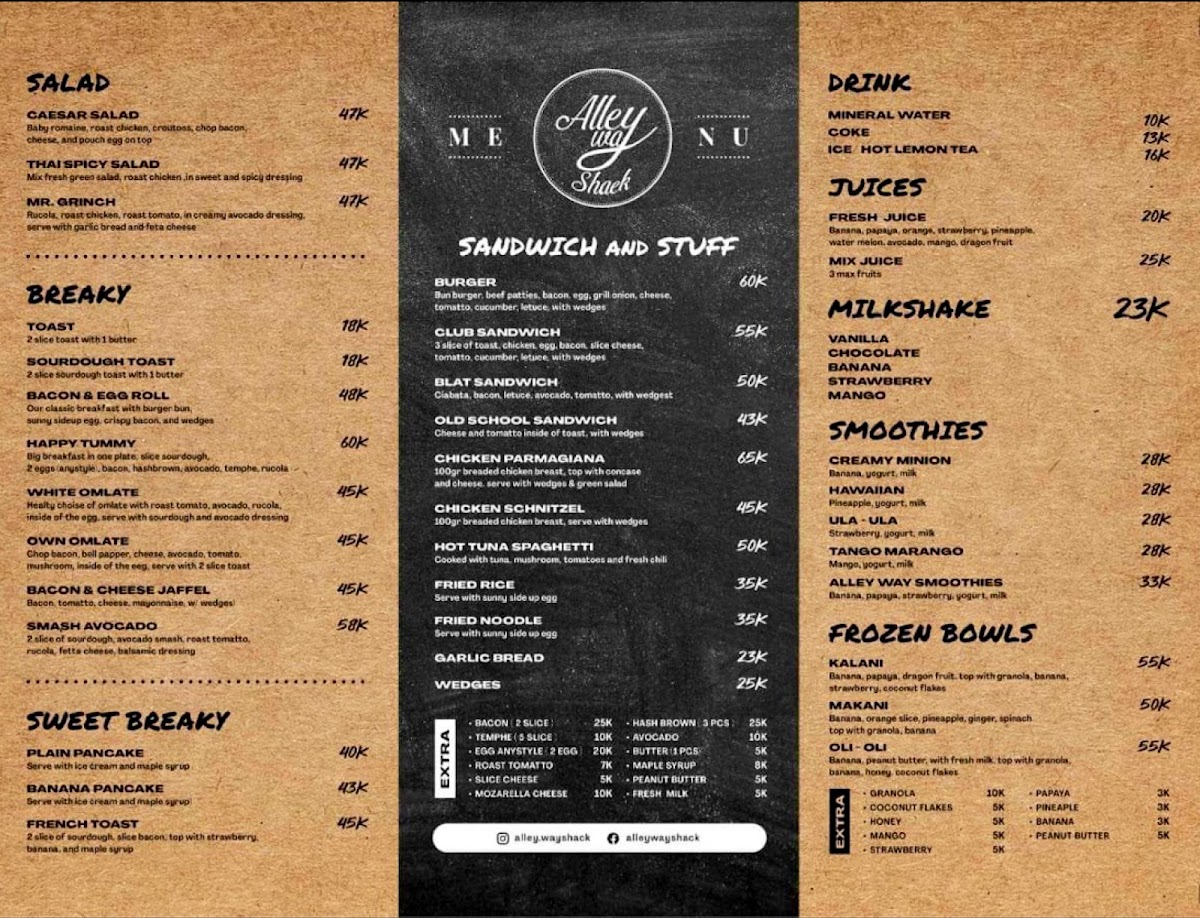 Menu Alleyway Shack-9