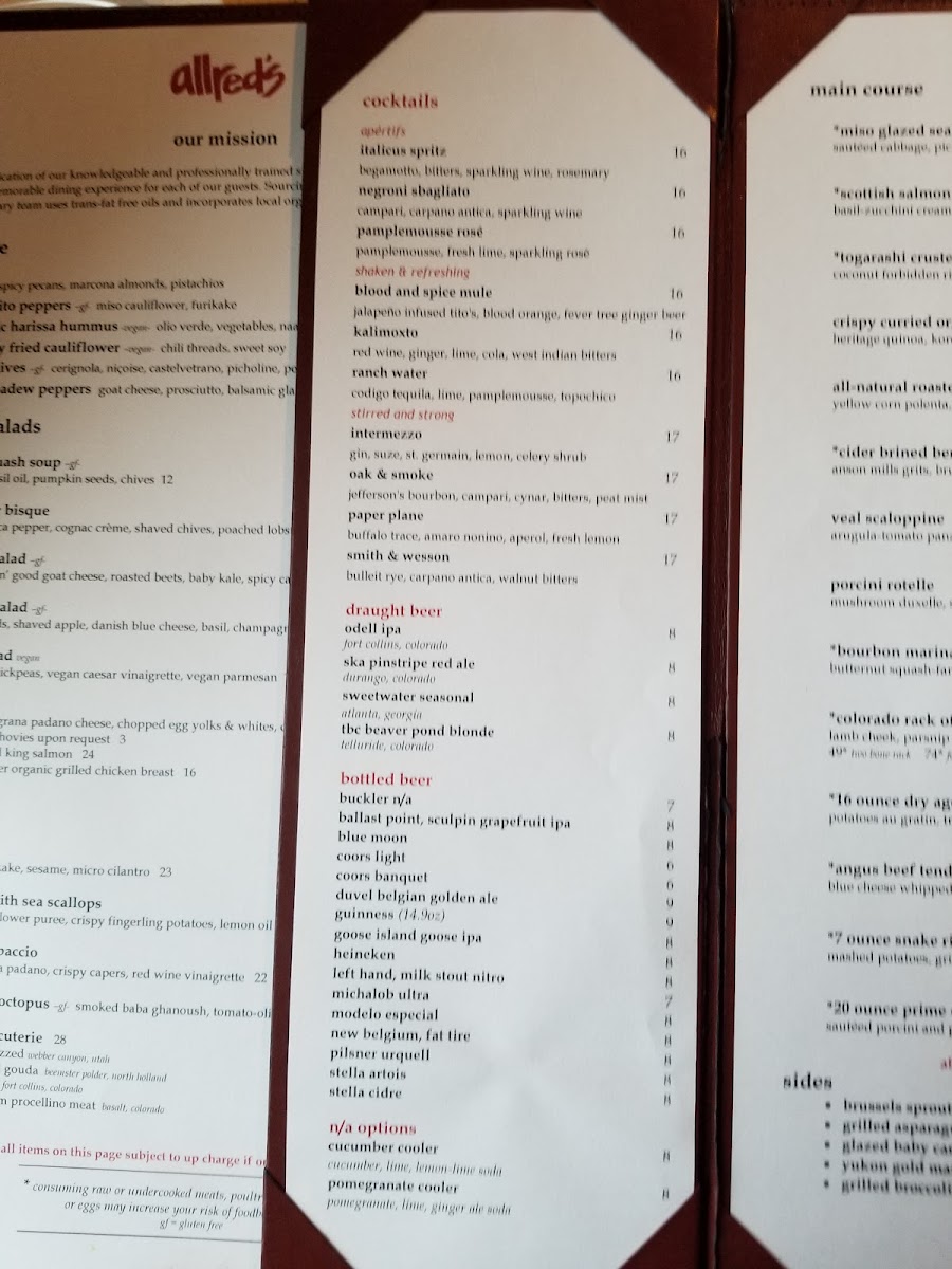 Menu Allred's-7
