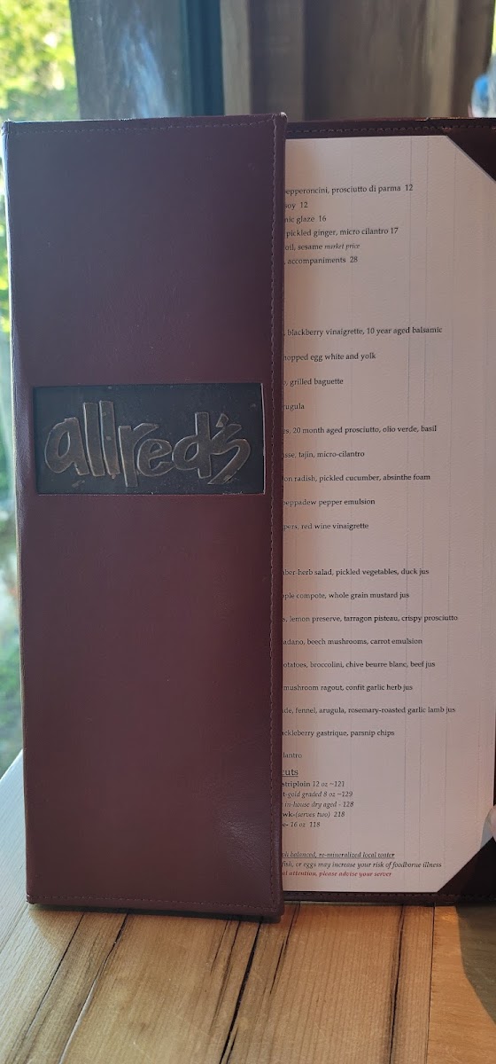 Menu Allred's-8