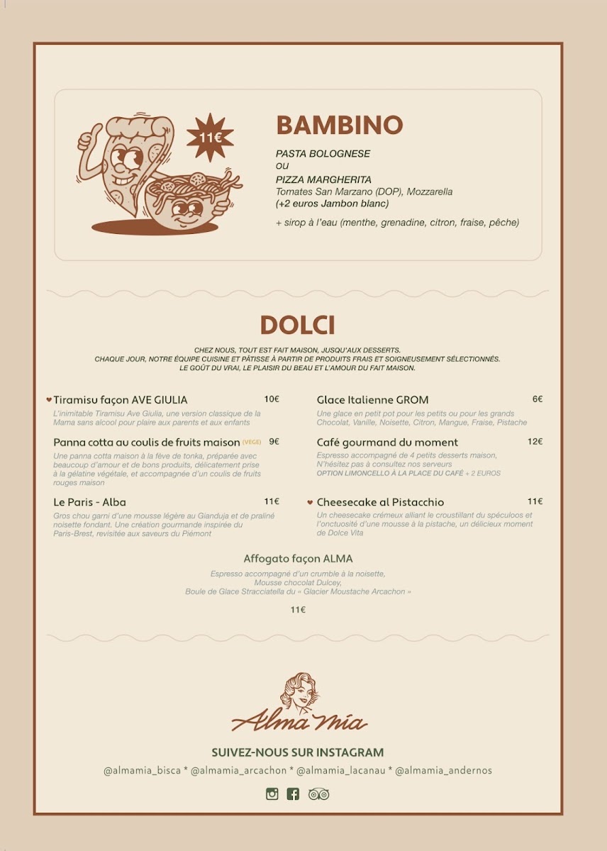 Menu Alma Mía Arcachon - Cucina Italiana-1