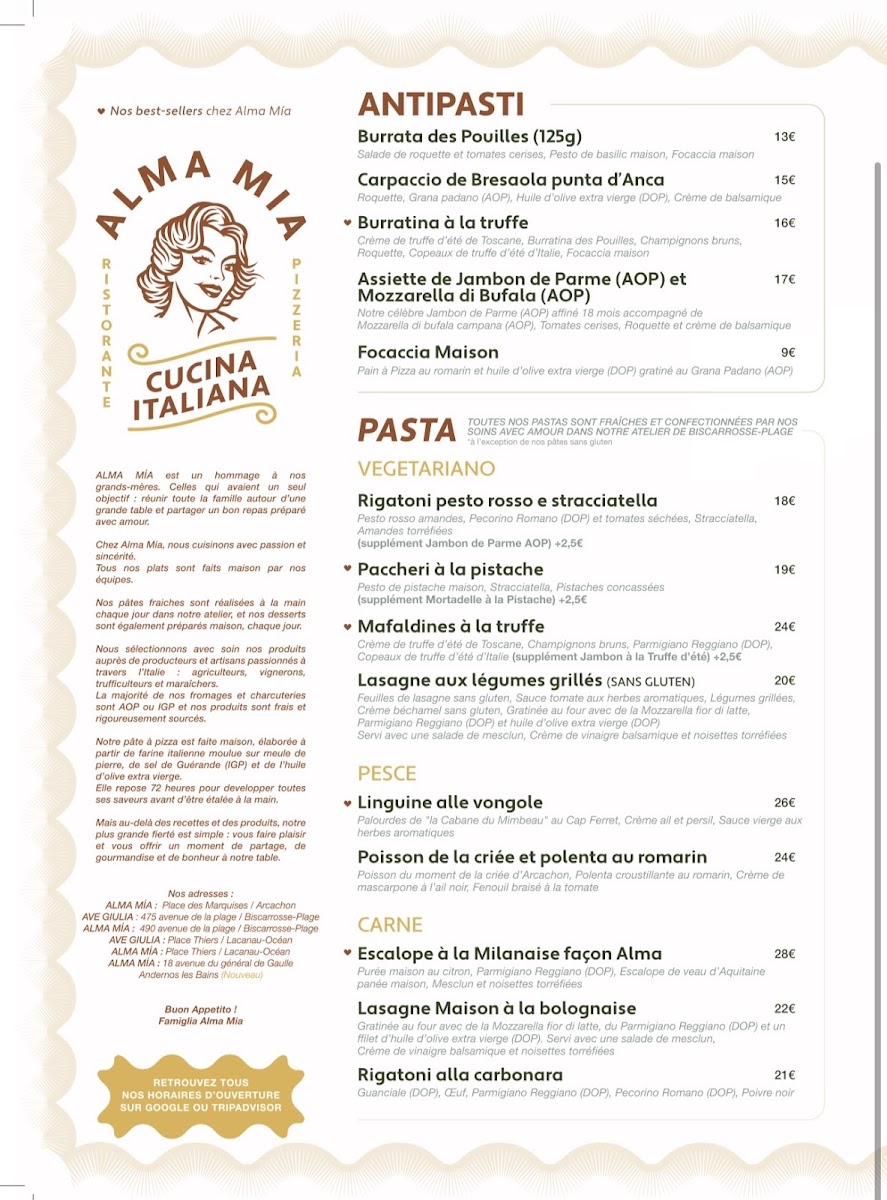 Menu Alma Mía Arcachon - Cucina Italiana-4