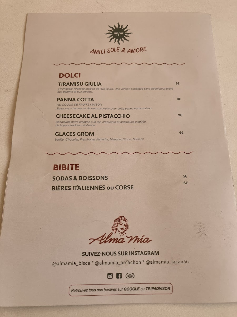 Menu Alma Mía Arcachon - Cucina Italiana-9