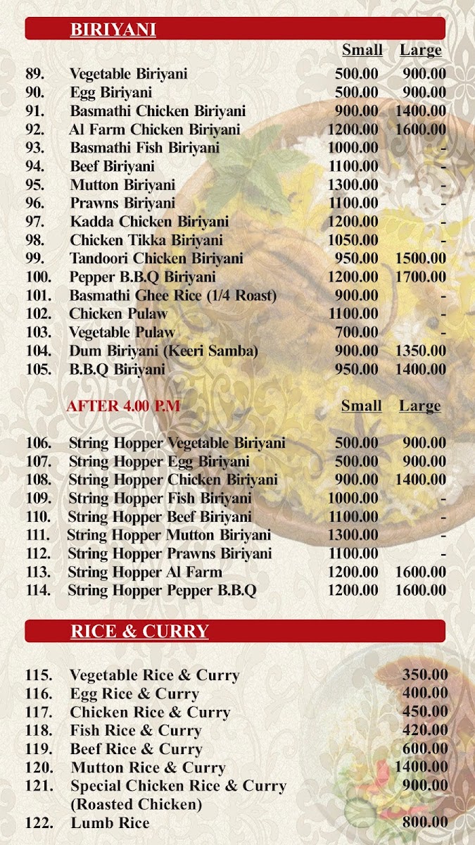 Menu Almaas Indian Restaurant Kollupitiya-2